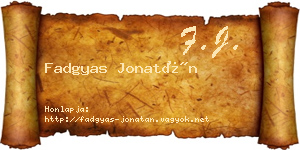 Fadgyas Jonatán névjegykártya